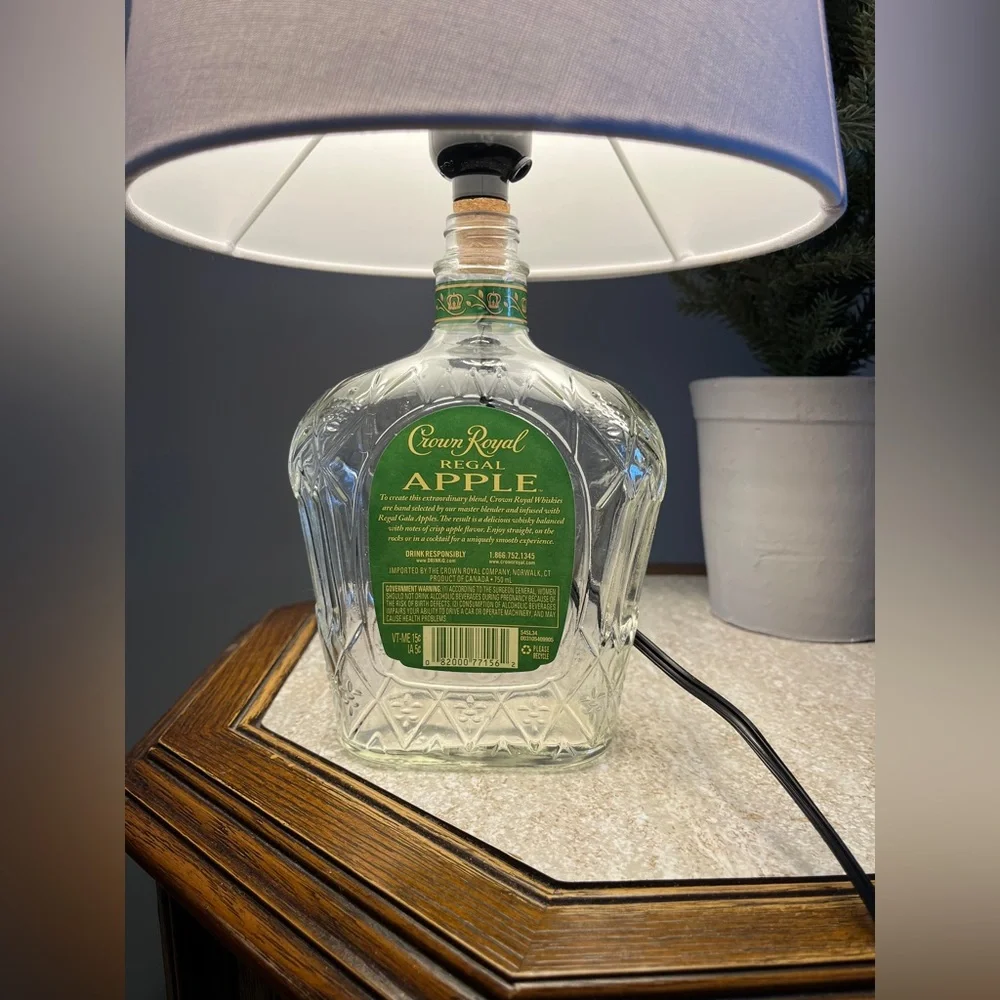 Crown Royal Apple Whiskey Liquor Glass Bottle Lamp